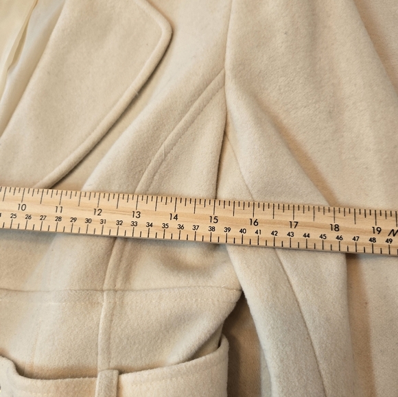 Y2K bebe Cream Trench Coat with Belt - Picture 7 of 8